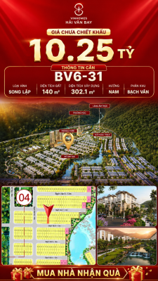 Bán Biệt Thự Song Lập BV6-31 Vinhomes Hải Vân Bay Giá 10,25 Tỷ
