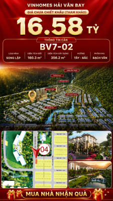 Bán Biệt Thự Song Lập Góc BV7-02 Vinhomes Hải Vân Bay Giá 16,58 Tỷ