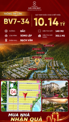 Bán Biệt Thự Song Lập BV7-34 Vinhomes Hải Vân Bay Giá 10,14 Tỷ