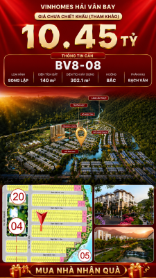 Bán Biệt Thự Song Lập BV8-08 Vinhomes Hải Vân Bay Giá 10,45 Tỷ