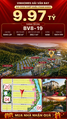 Bán Biệt Thự Song Lập BV8-19 Vinhomes Hải Vân Bay Giá 9,97 Tỷ