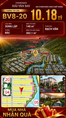 Bán Biệt Thự Song Lập BV8-20 Vinhomes Hải Vân Bay Giá 10,18 Tỷ