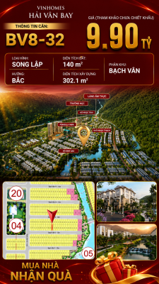 Bán Biệt Thự Song Lập BV8-32 Vinhomes Hải Vân Bay Giá 9,90 Tỷ
