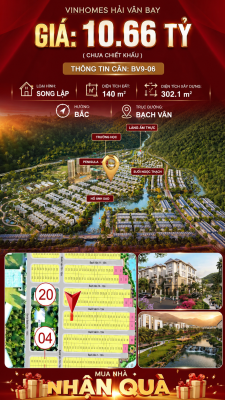 Bán Biệt Thự Song Lập BV9-06 Vinhomes Hải Vân Bay Giá 10,66 Tỷ