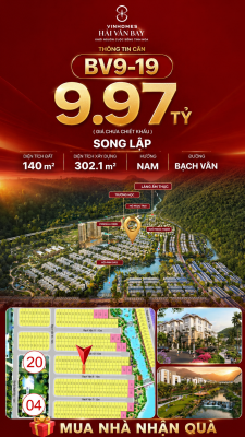 Bán Biệt Thự Song Lập BV9-19 Vinhomes Hải Vân Bay Giá 9,97 Tỷ