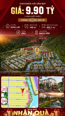 Bán Biệt Thự Song Lập BV9-30 Vinhomes Hải Vân Bay Giá 9,90 Tỷ