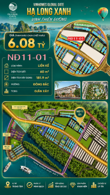 Liền Kề Góc 2MT NĐ11-01 Vinhomes Global Gate Hạ Long 6.08 tỷ