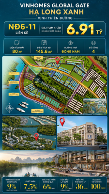Liền Kề 4 Tầng NĐ6-11 Vinhomes Global Gate Hạ Long 6.91 tỷ