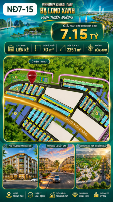 Liền Kề NĐ7-15 Vinhomes Global Gate Hạ Long Xanh 7.15 tỷ