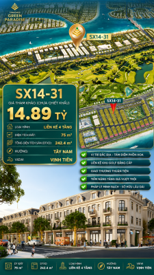 Nhà phố SX14-31 Sóng xanh vịnh tiên bãi tắm công cộng – Giá 14.89 tỷ