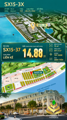 Nhà phố SX15-37 Sóng xanh vịnh tiên bãi tắm công cộng – Giá 14.88 tỷ