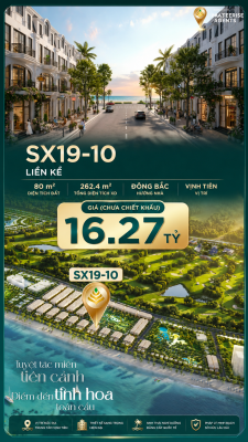 Nhà phố SX19-10 Sóng xanh vịnh tiên bãi tắm công cộng – Giá 16.27 tỷ