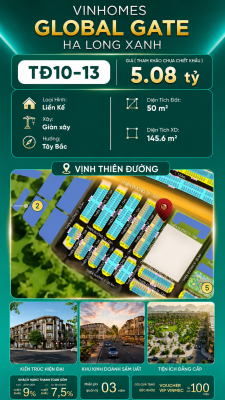 Liền Kề TĐ10-13 Vinhomes Global Gate Hạ Long Xanh 5.08 tỷ