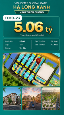 Liền Kề TĐ10-23 Vinhomes Global Gate Hạ Long Xanh 5.06 tỷ