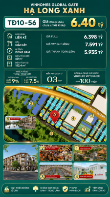 Liền Kề TĐ10-56 Vinhomes Global Gate Hạ Long Xanh 6.4 tỷ