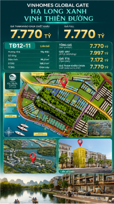 Liền Kề 4 Tầng TĐ12-11 Vinhomes Global Gate Hạ Long 7.77 tỷ