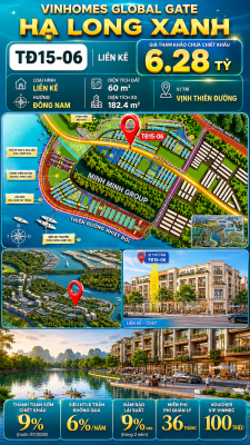 Liền Kề TĐ15-06 Vinhomes Global Gate Hạ Long Xanh 6.28 tỷ