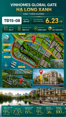 Liền Kề TĐ15-08 Vinhomes Global Gate Hạ Long Xanh 6.23 tỷ