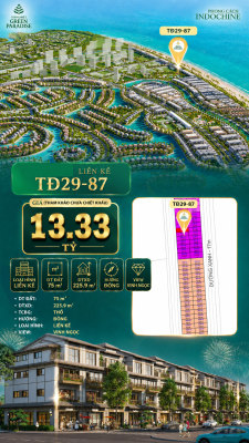 Nhà phố liền kề TĐ29-87 Hướng Đông Giá chỉ 13.33 tỷ