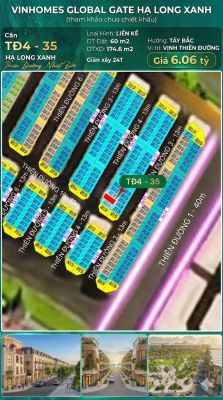Liền Kề TDD4-35 Vinhomes Global Gate Hạ Long Xanh 6.06 tỷ