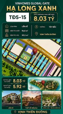 Liền Kề TĐ5-15 Vinhomes Global Gate Hạ Long Xanh 8.03 tỷ