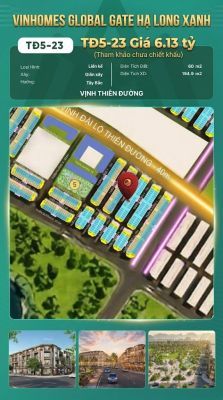 Liền Kề TĐ5-23 Vinhomes Global Gate Hạ Long Xanh 6.13 tỷ