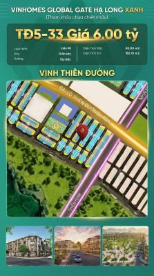 Liền Kề TĐ5-33 Vinhomes Global Gate Hạ Long Xanh 6 tỷ