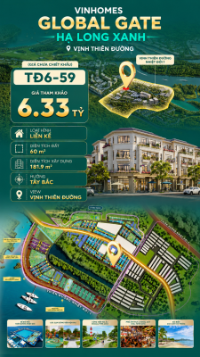Liền Kề TĐ6-59 Vinhomes Global Gate Hạ Long Xanh 6.33 tỷ