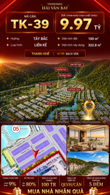 Nhà Liền Kề TK-39 Vinhomes Hải Vân Bay Giá 9,97 Tỷ