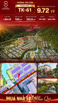 Nhà Liền Kề TK-61 Vinhomes Hải Vân Bay Giá 9,72 Tỷ