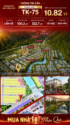 Nhà Liền Kề TK-75 Vinhomes Hải Vân Bay Giá 10,82 Tỷ