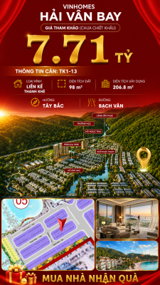 Nhà Liền Kề TK1-13 Vinhomes Hải Vân Bay Giá 7,71 Tỷ