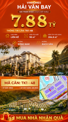 Nhà Liền Kề TK1-48 Vinhomes Hải Vân Bay Giá 7,88 Tỷ