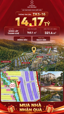 Biệt Thự Song Lập TK5-16 Vinhomes Hải Vân Bay Giá 14,17 Tỷ