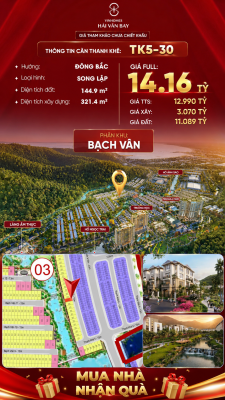 Biệt Thự Song Lập TK5-30 Vinhomes Hải Vân Bay Giá 14,16 Tỷ