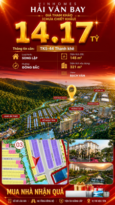 Biệt Thự Song Lập TK5-44 Vinhomes Hải Vân Bay Giá 14,17 Tỷ