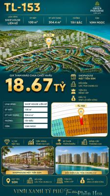 SHOPHOUSE TL-153 ĐƯỜNG 50M KINH DOANH