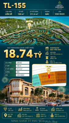 SHOPHOUSE TL-155 ĐƯỜNG 50M ĐỐI DIỆN CH