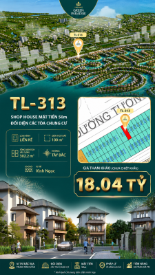 Shophouse TL-313 Vịnh Ngọc – Mặt Tiền ĐỐI DIỆN CHUNG CƯ