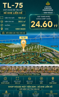SHOPHOUSE TL-75 MẶT TIỀN ĐƯỜNG CHÍNH KINH DOANH 