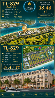 Shophouse TL-829 mặt tiền đường Tương Lai 50m – Giá 18.43 tỷ