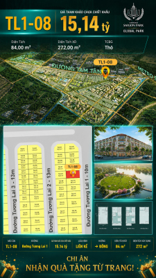 Nhà phố liền kề TL1-08 GLOBAL PARK Vinhomes Sài Gòn Park Giá 15.14 Tỷ