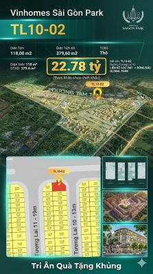 Nhà phố liền kề góc TL10-02 GLOBAL PARK Vinhomes Sài Gòn Park Giá 22.78 Tỷ