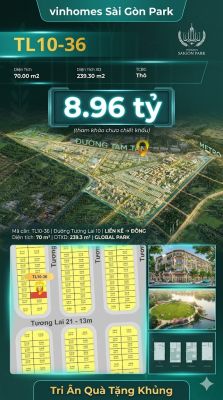 Nhà phố liền kề TL10-36 GLOBAL PARK Vinhomes Sài Gòn Park Giá 8.96 Tỷ