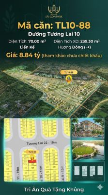 Nhà phố liền kề TL10-88 GLOBAL PARK Vinhomes Sài Gòn Park Giá 8.84 Tỷ