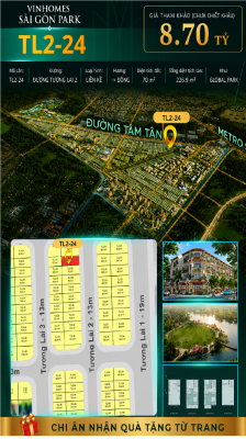 Nhà phố liền kề TL2-14 GLOBAL PARK Vinhomes Sài Gòn Park Giá 8.70 Tỷ