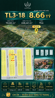 Nhà phố liền kề TL3-18 GLOBAL PARK Vinhomes Sài Gòn Park Giá 8.66 Tỷ