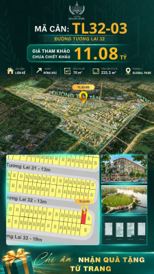 Nhà liền kề TL32-03 Global Park Vinhomes Sài Gòn Park Giá 11.08 Tỷ
