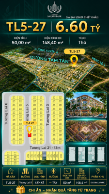 Nhà phố liền kề TL5-27 GLOBAL PARK Vinhomes Sài Gòn Park Giá 6.60 Tỷ