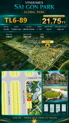 Nhà phố liền kề xẻ khe TL6-89 GLOBAL PARK Vinhomes Sài Gòn Park Giá 21.75 Tỷ